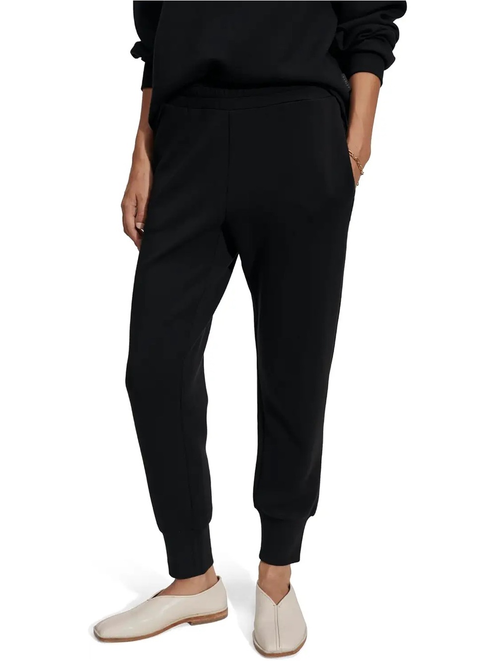 EUC Varley The Slim Cuff Jogger Doublesoft Pant in Black size L